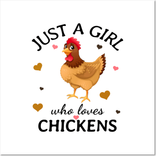 Just a Girl Who Loves chickens Gift Posters and Art